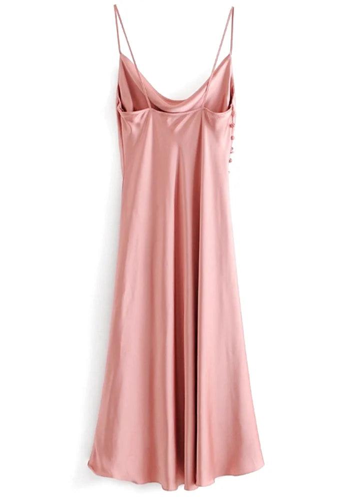 Pink Satin Bridesmaid Dresses