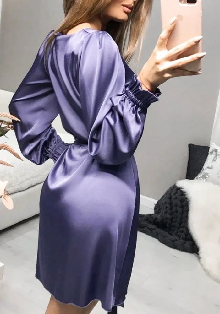 Purple Satin Dress