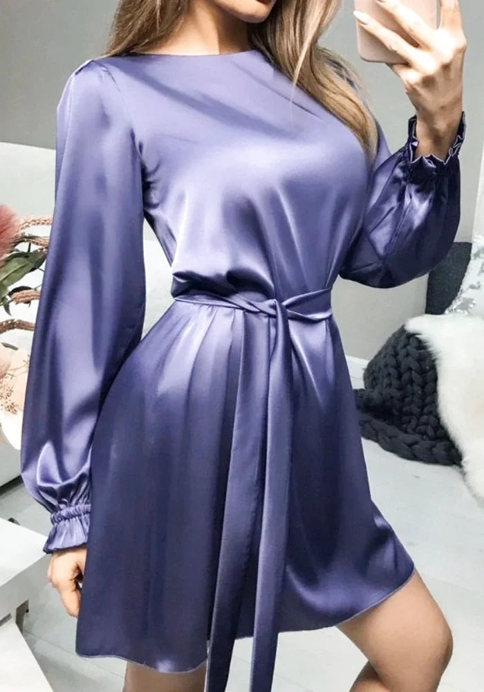 Purple Satin Dress