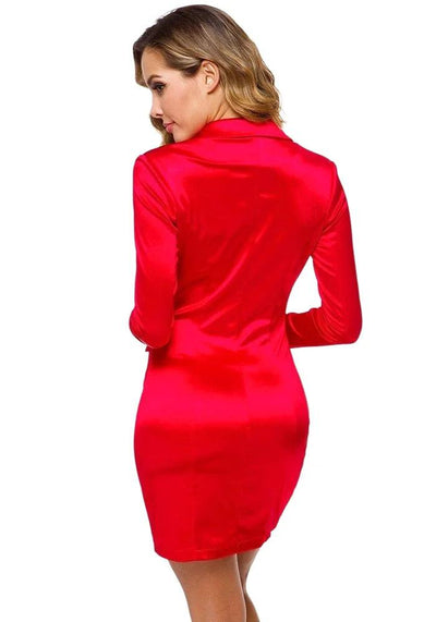 satin dress in red women