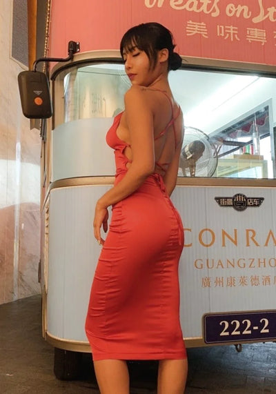 halter red dress