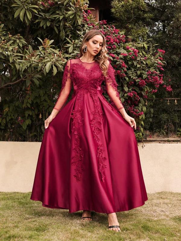 Red Satin Prom Dress - Miss Satin