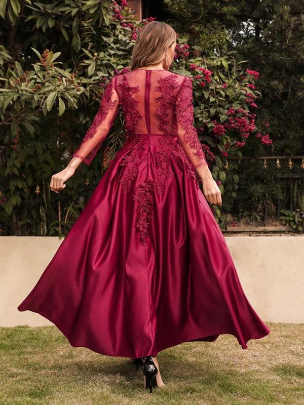 silk prom dress red Arielle Red Sheath Strapless Corset Satin Prom Dress with Slit and Appliques Red / 00