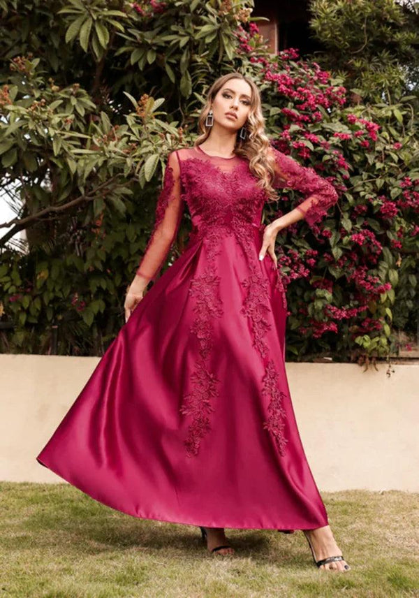 Red Satin Prom Dress - Miss Satin