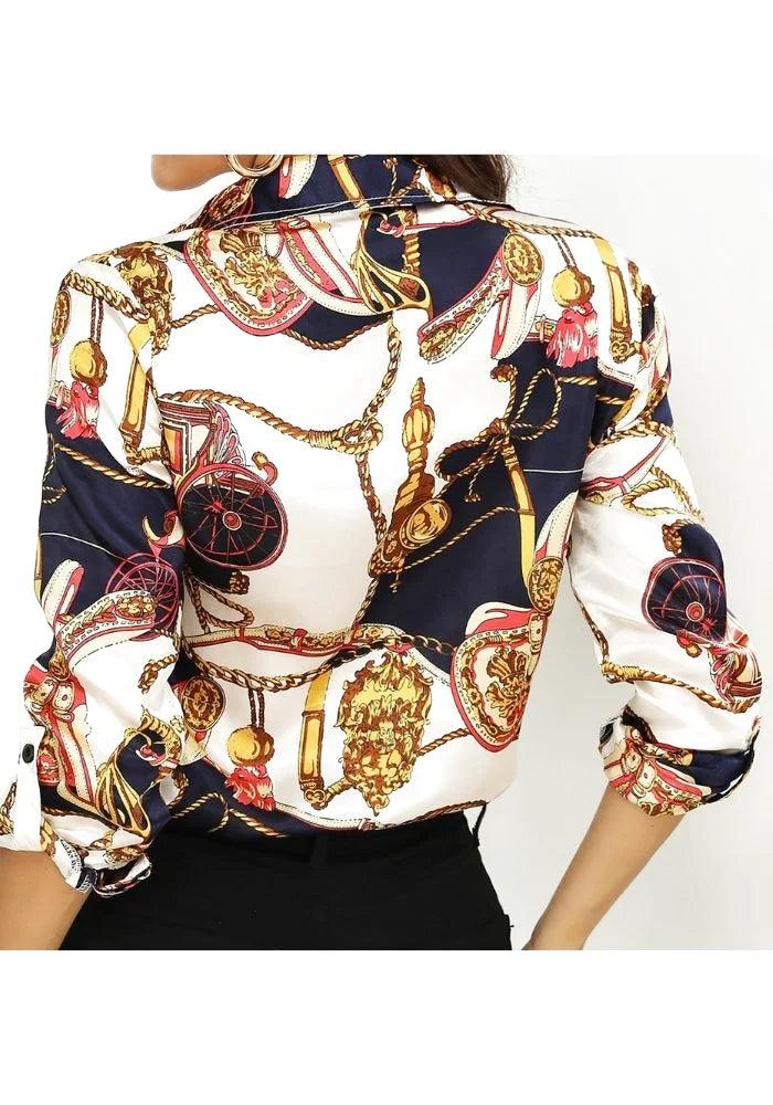 Satin Blouse with Designs