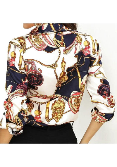 Satin Blouse with Designs