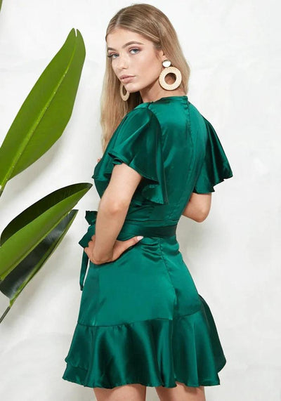 Satin Dark Green Dress