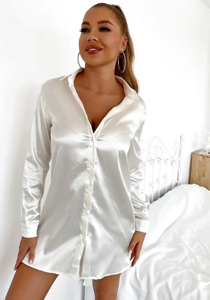 Satin White Dress Shirt