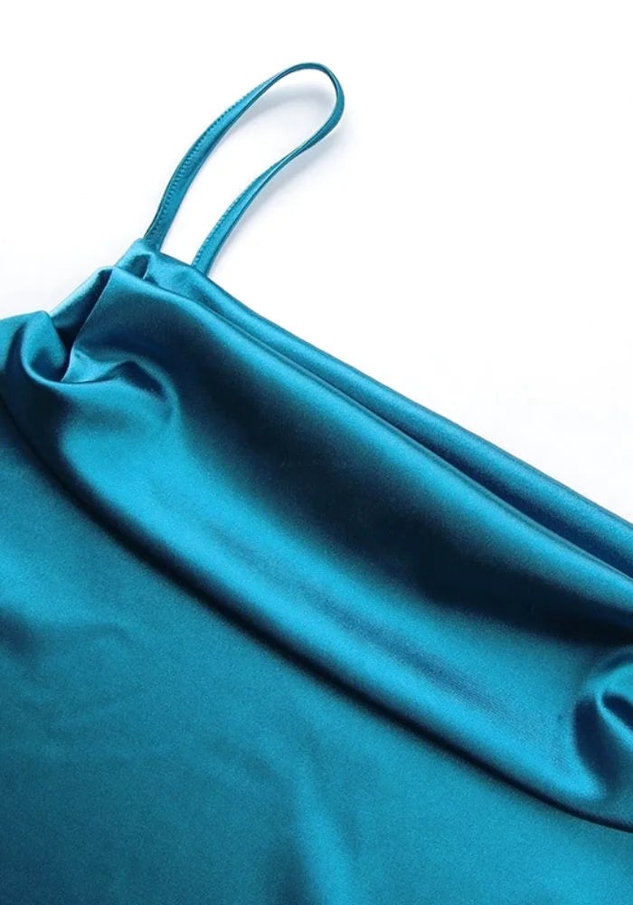 Turquoise Blue Satin Dress | Miss Satin Turquoise Blue Satin Dress | Miss Satin