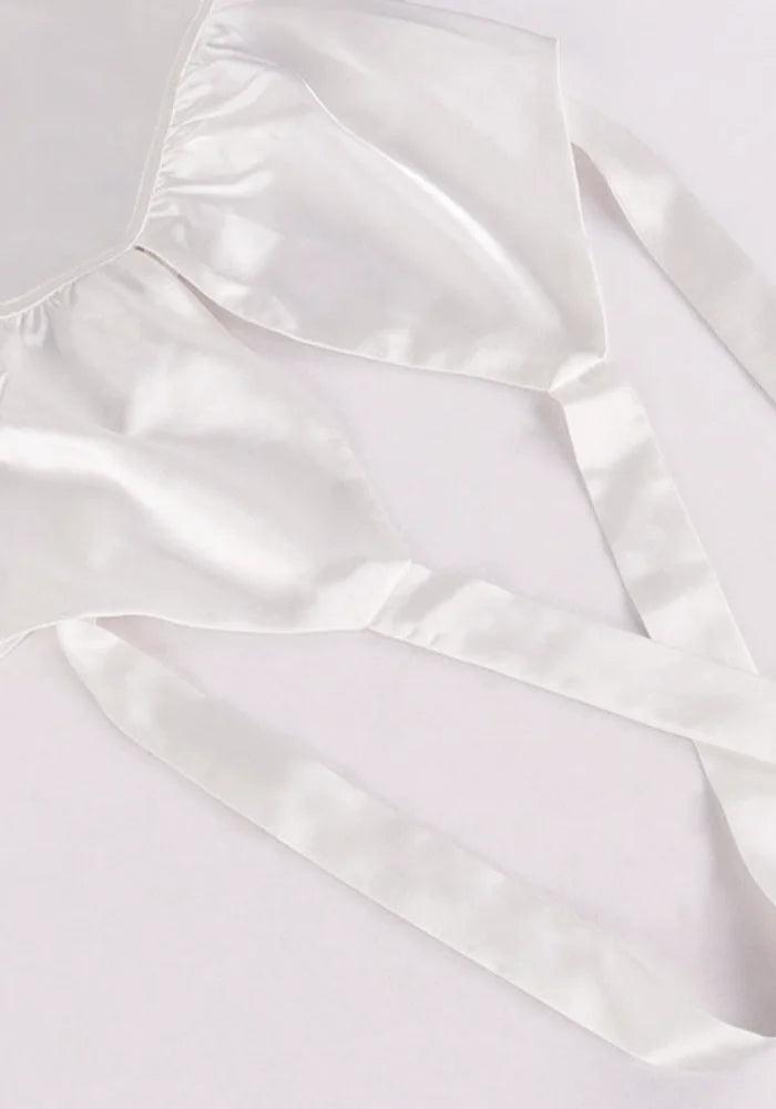 White Backless Midi Dress slit