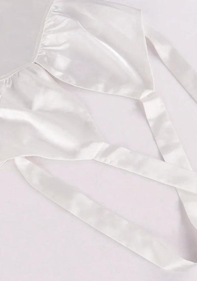 White Backless Midi Dress slit