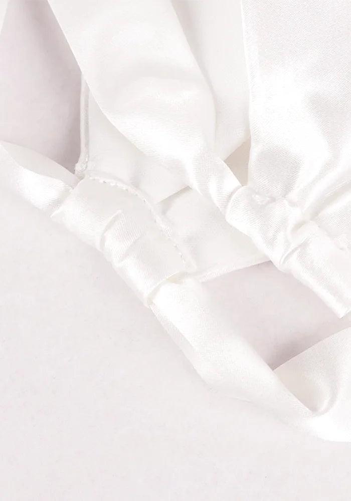 White Satin Backless Midi Dress | Miss Satin White Satin Backless Midi Dress | Miss Satin
