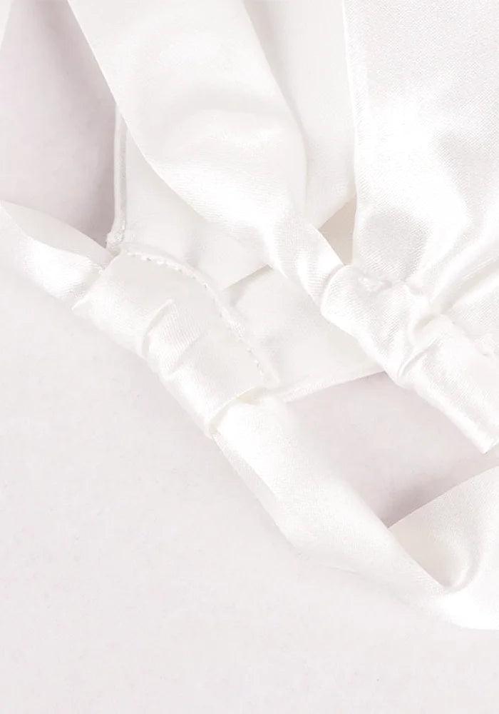 White Backless Midi Dress slit