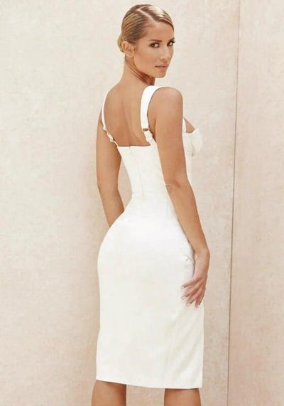 slit white dress