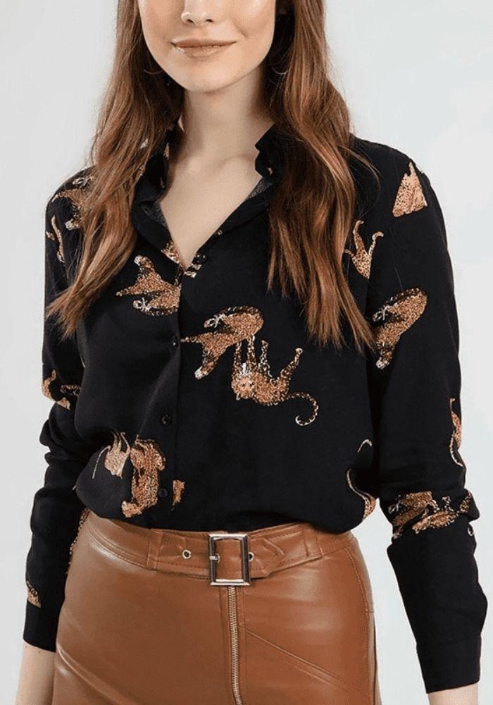 Tiger Satin Blouse