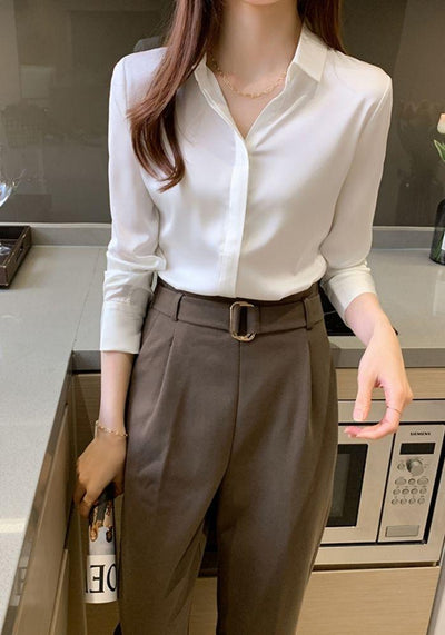 White Blouse Long Sleeve design