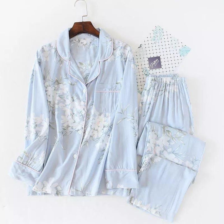 Light Blue Satin Pajama Set