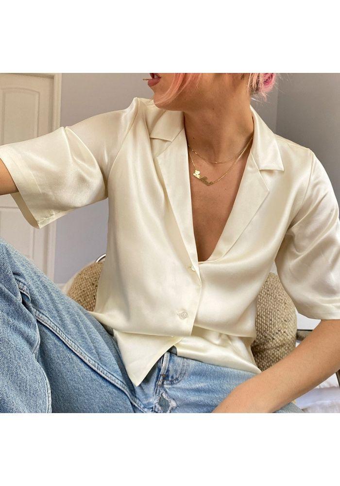 Satin Beige Blouse