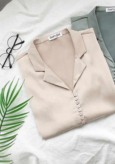 Champagne Satin Blouse
