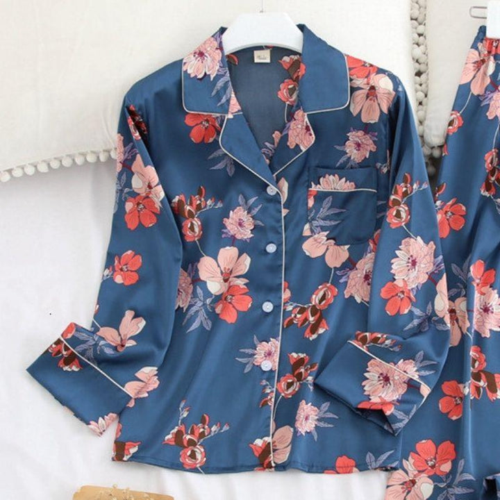 Floral Satin Pajama Set