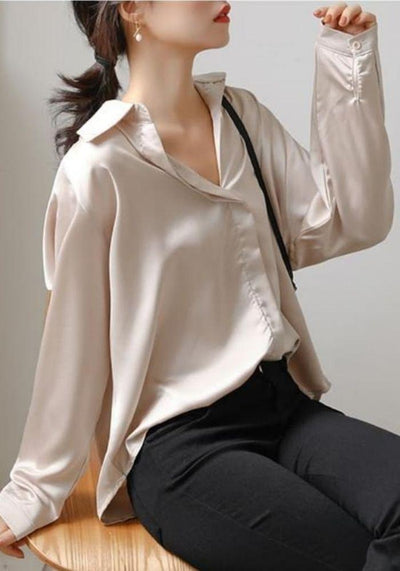 Cream Satin Blouse sleeve