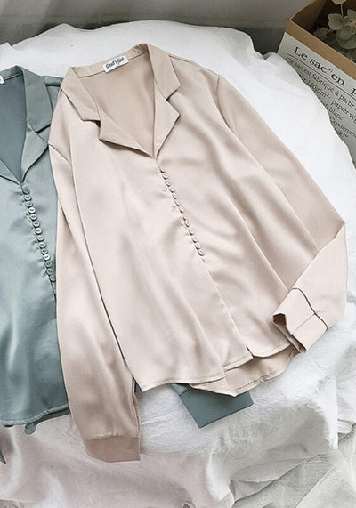 Champagne Satin Blouse women