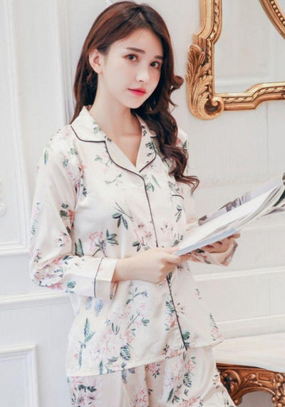 Print Satin Pajama Set
