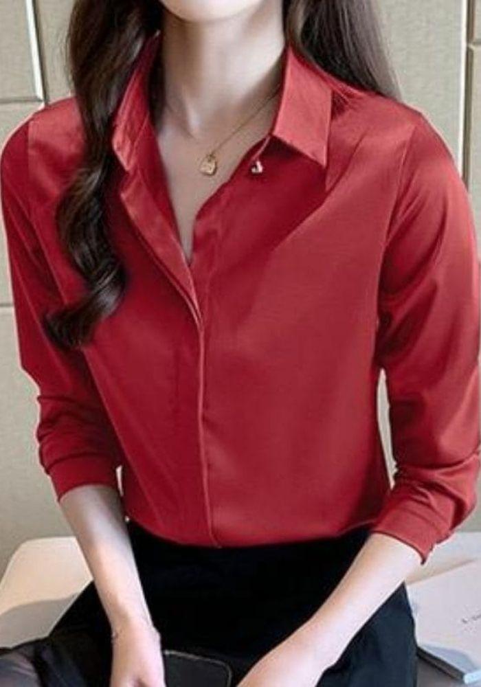 Red Blouse Long Sleeve