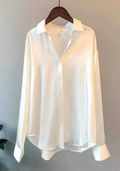 White Satin Blouse long