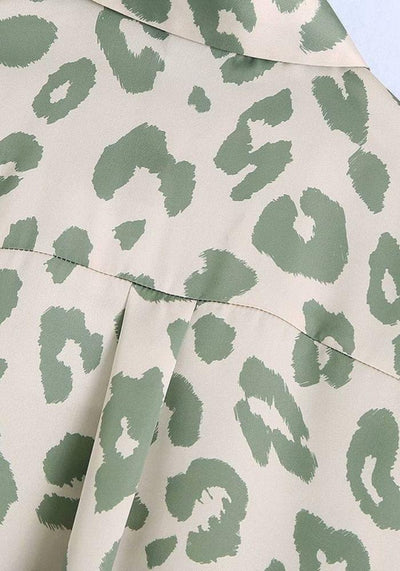Green Leopard women Blouse
