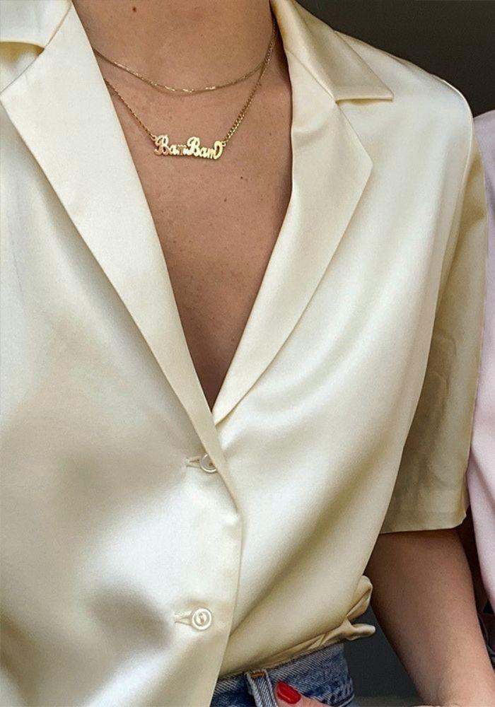 Satin Beige Blouse