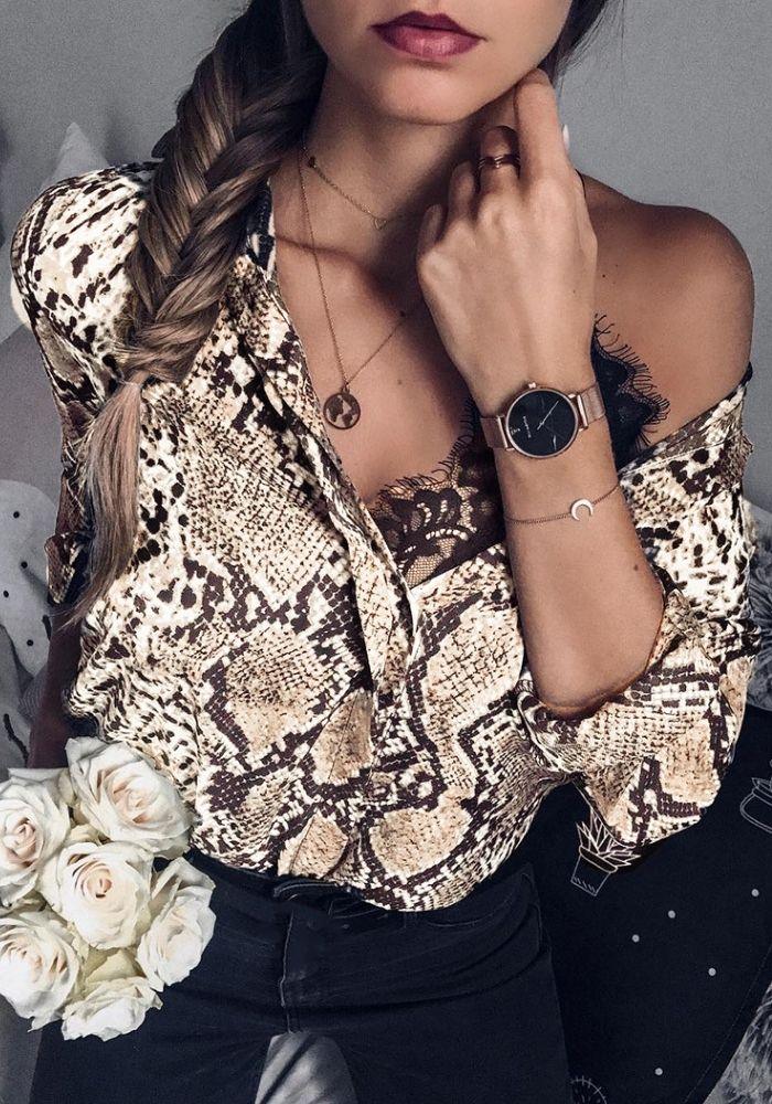 Snake Print Blouse