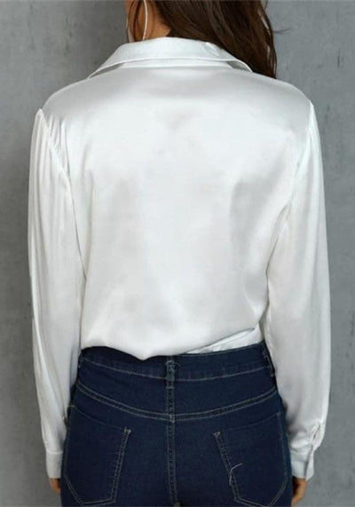White Satin Blouse women