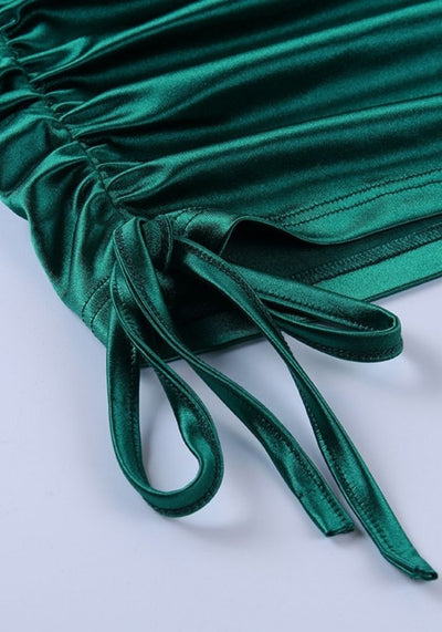 Wrapped Up Dark Green Midi Dress