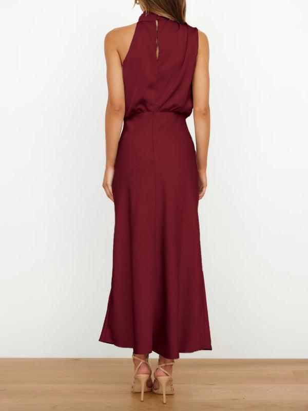 Wine Red Satin Dress - The Epitome of Sophistication and Allure Miss Satin Wine Red Satin Dress - The Epitome of Sophistication and Allure Miss Satin